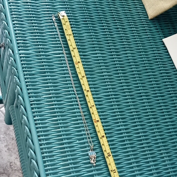 Silver and Blue Jellyfish Necklace with Turquoise Dome - Picture 6 of 6